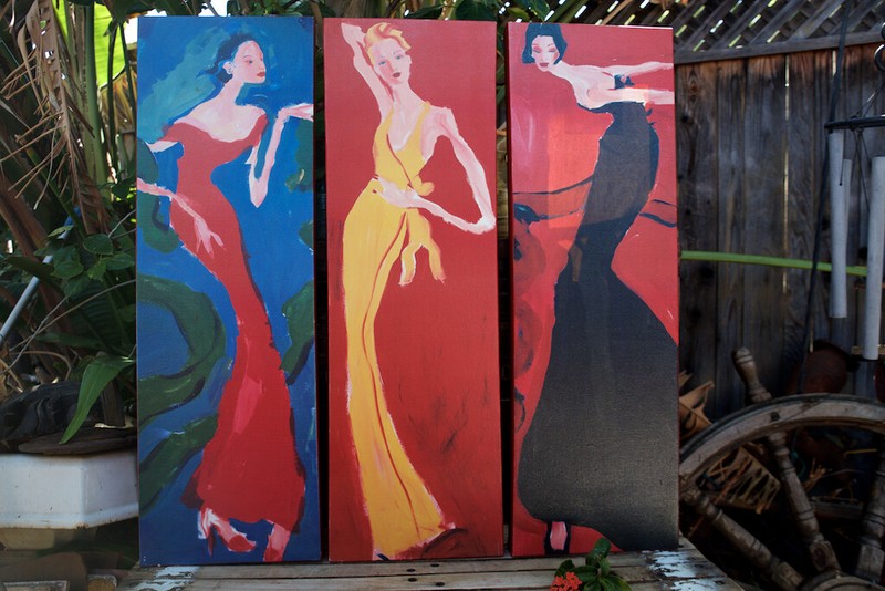 Paragon Vintage 3 Contemporary Panels Triptych Wall Art Haute Couture Fashion