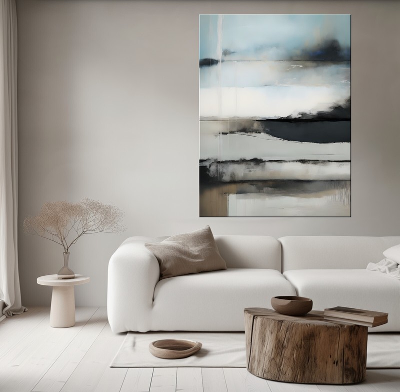 Abstract Modern Textured Painting, Canvas Wall Art, Extra Large, Framed US