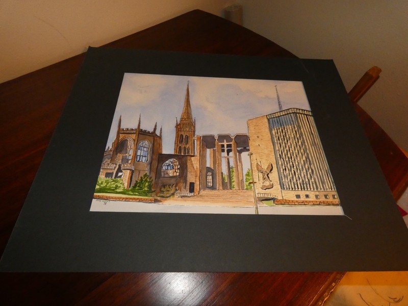 Coventry Cathedral Original Watercolor Signed Doug Sorrell