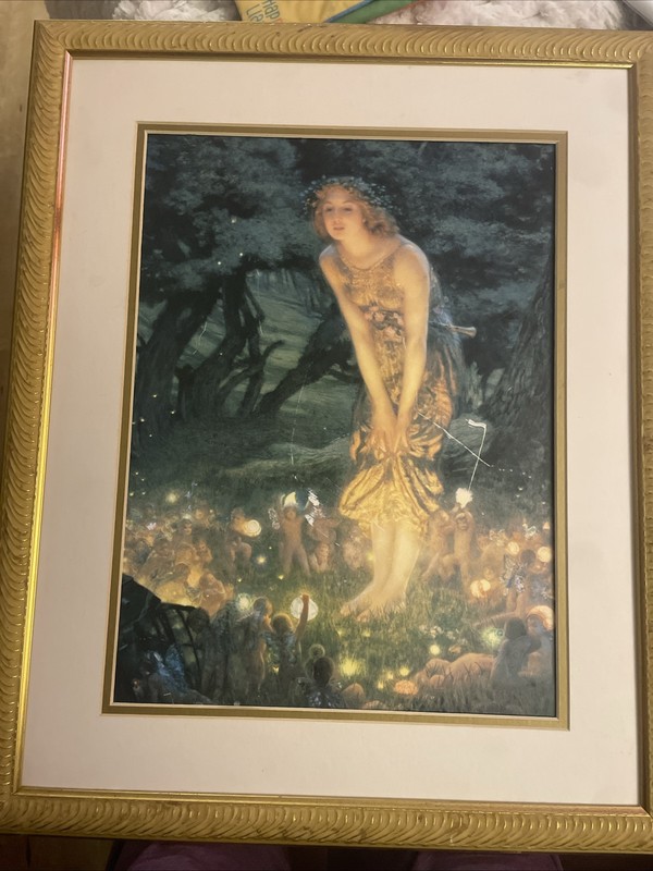 Original Stamped Vintage Painting Edward Hughes Midsummers Eve