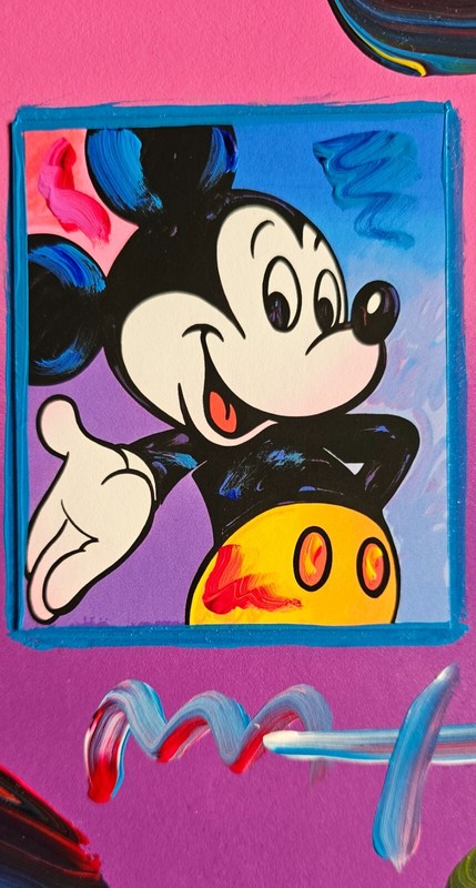 PETER MAX Mickey Mouse 2010 unique variation original mixed media HAND SIGNED gallery