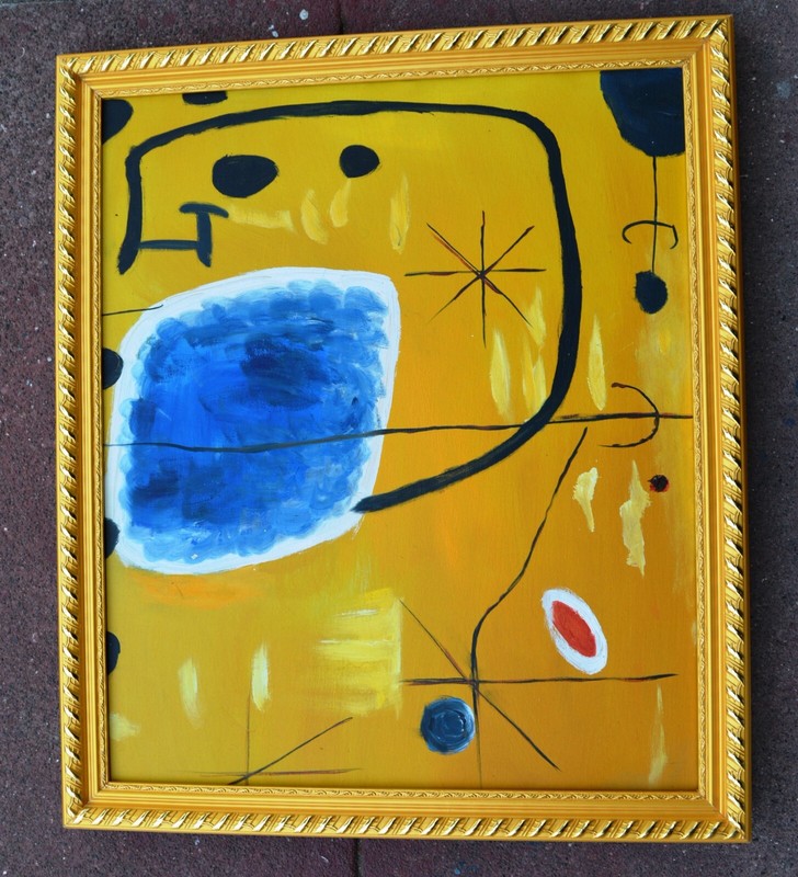 ABSTRACT MIRO DELL AZZULO 24″ HAND PAINT REPRO OIL PAINTING ART GIFT 465