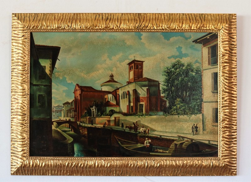Landscape painting copy «Milan – Via Fatebenefratelli» by Giovanni Migliara