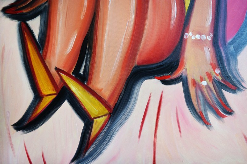 Soda Muse. 47,2 x 35,4" Original Hand Painted Oil on Canvas. Signed gallery