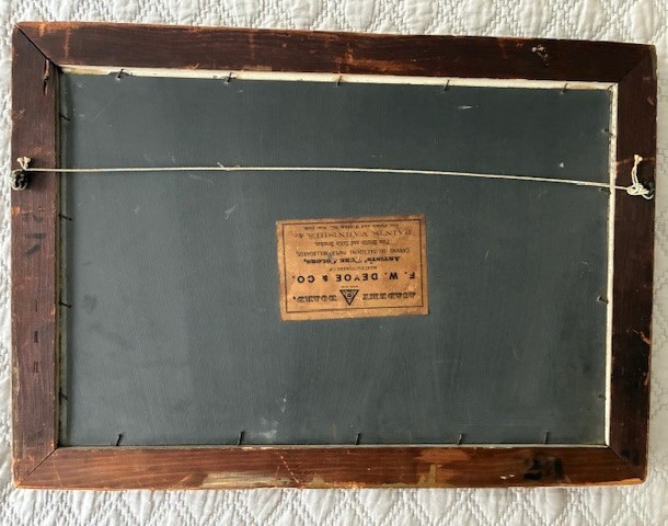 19th CENTURY ANTIQUE OIL PAINTING ON “ACADEMY BOARD”, F. W. DEVOE, ORIG FAM. OWN gallery