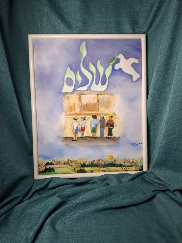 Original Deb Karpman Oil Painting 1997 Jerusalem Western Wall Judaica Art Signed