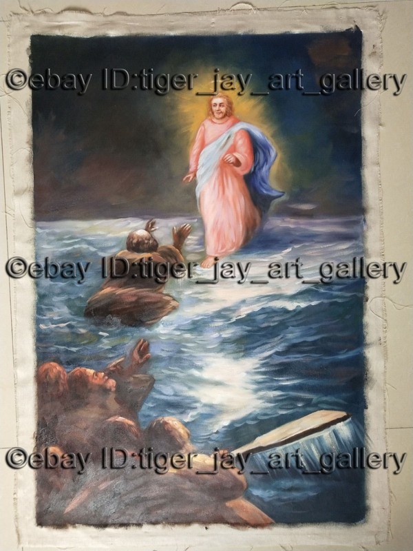Christ Walking on Water Sea Christianity Monotheism Jesus Helps People Fisherman