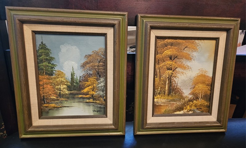 Vtg Signed Oil Paintings – From Collection Artists All Parts World – Set of Two