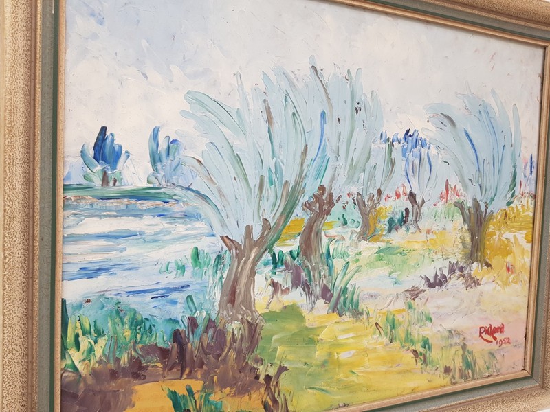 No.: 1182 expressionism oil painting artwork oil painting abstract lake forest gallery