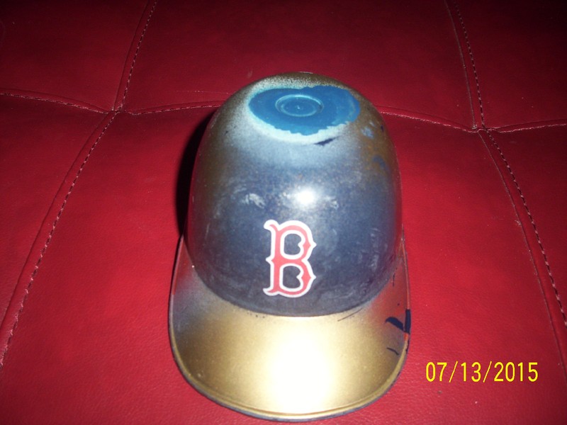 Armand Lamontagne original painting of red sox helmet rare one of a kind