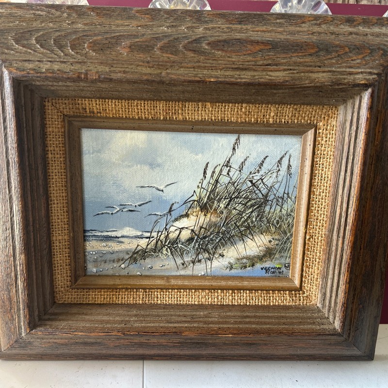 Original Oil Coastal, Birds, Waves- Striking Signed Dated Vernon Rollins gallery