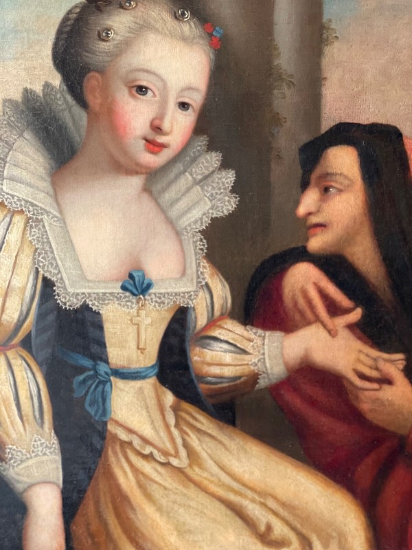 18th CENTURY OLD MASTER PAINTING PORTRAIT of THE FORTUNE TELLER MASTERPIECE Oil gallery
