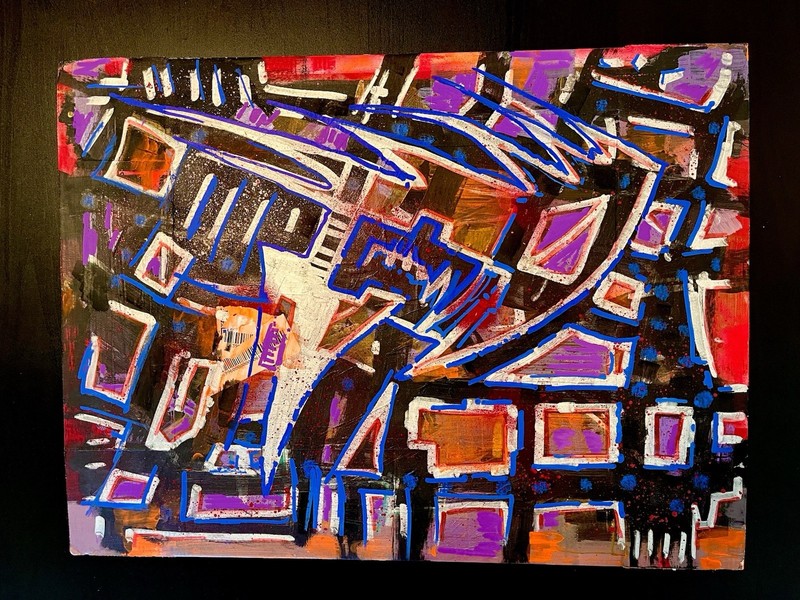 Modern Abstract Painting Graffiti Art Cubism AnimeCartoon Original Psychedelic