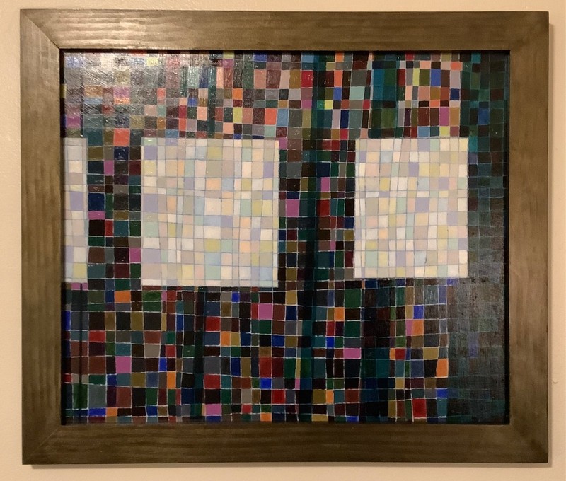 ORIGINAL SIGNED ABSTRACT OIL PAINTING “HARDLY COMPATIBLE ”20 1/4” X 17 1/2”