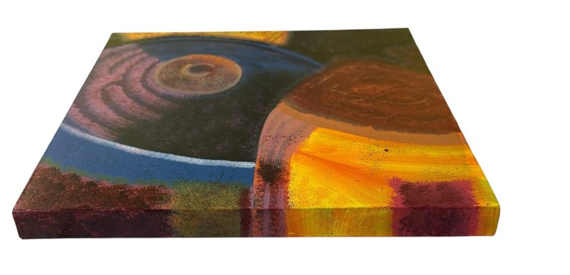 SM Palmer Abstract Art Painting Reproduction Mounted On Wood Frame 12” X 12” #2