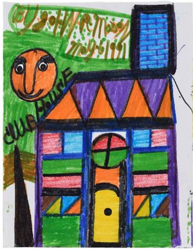 John Mason  FOLK ART PAINTING  OUTSIDER  House  #9  Mullis collection