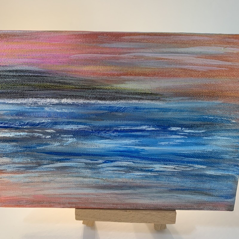 Postcards Hand Painted Postcard Artwork Canvas Original Artwork 2022 - Sunset gallery