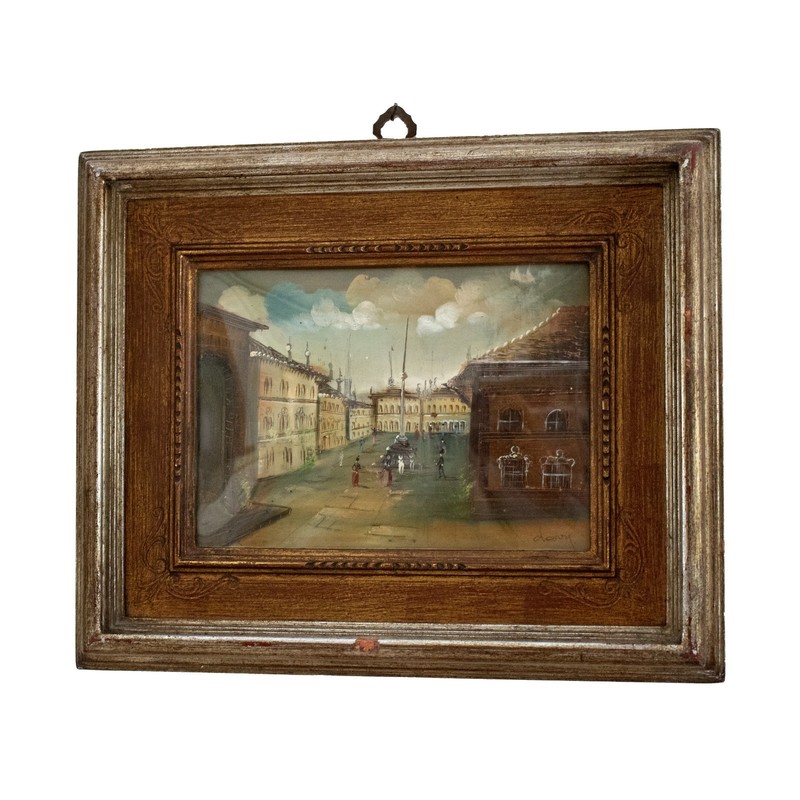 Copper painting view of St. Mark’s Square in Venice signed Darsy