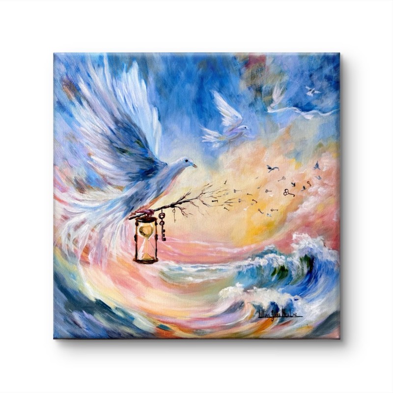 Times are Changing 20″x20: Original Abstract Bird Oil Painting on Canvas