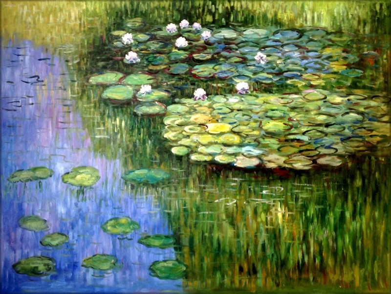 Claude Monet Water Lily Pond Repro, 100% Hand Painted Oil Painting, 30x40in