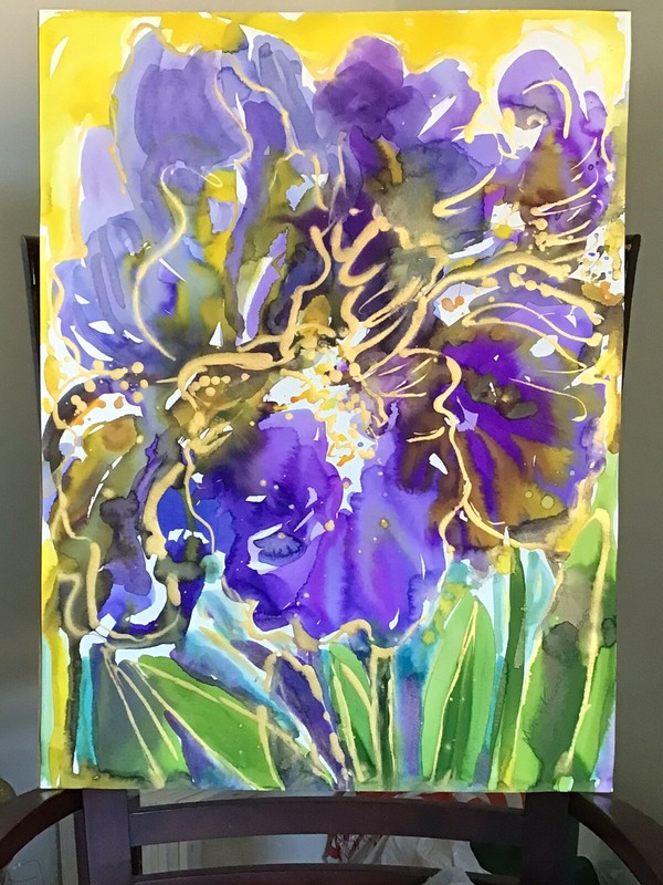 IRIS 5.Original Watercolor Painting gallery