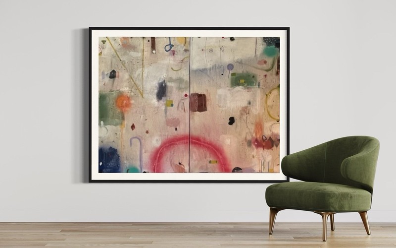 Minimalist Neutral Wall Art Abstract Painting on Canvas, Modern Cool gallery