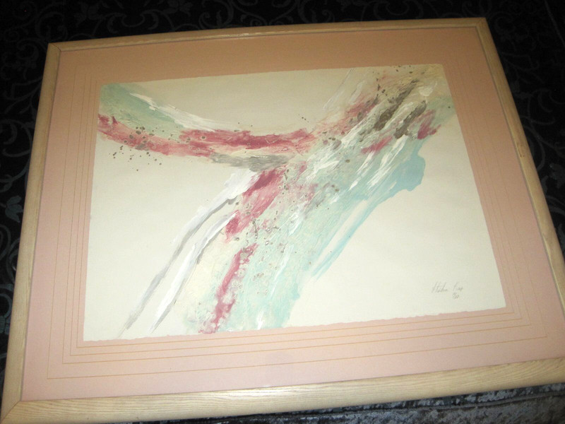 Stephen Kaye, Oil Abstract,Framed, Custom Mat, Signed LE111/350, Painting 33×41″