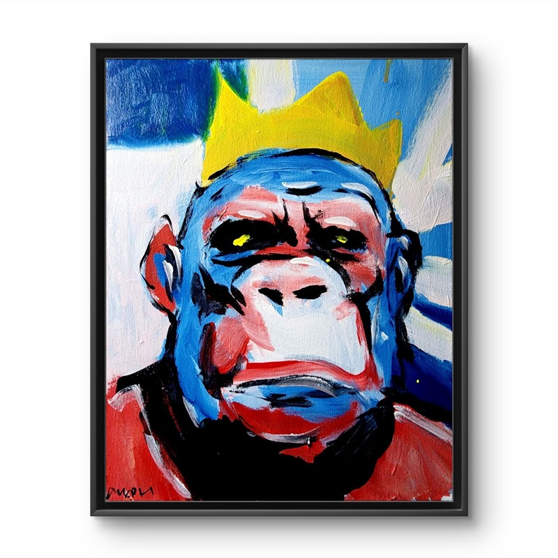 Original Abstract Painting Gorilla Canvas Neo Expressionist Fine Art Decor 11×14