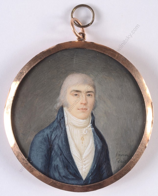 Louis Favrin (fl. 1789-1814)»Portrait of a young gentleman»,fine miniature,1790s