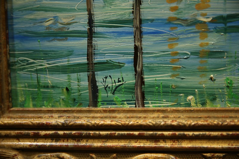 20th Century Italian American Landscape with Lake and a Train gallery