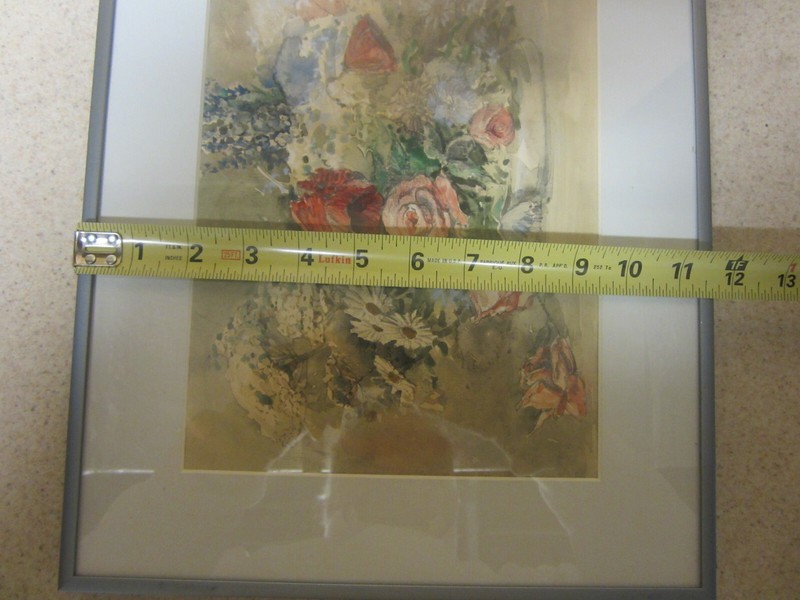 LISTED ARTIST CONNECTICUT N ROSS PARKE WATERCOLOR MIXED BOUQUET FLOWERS FRAMED gallery