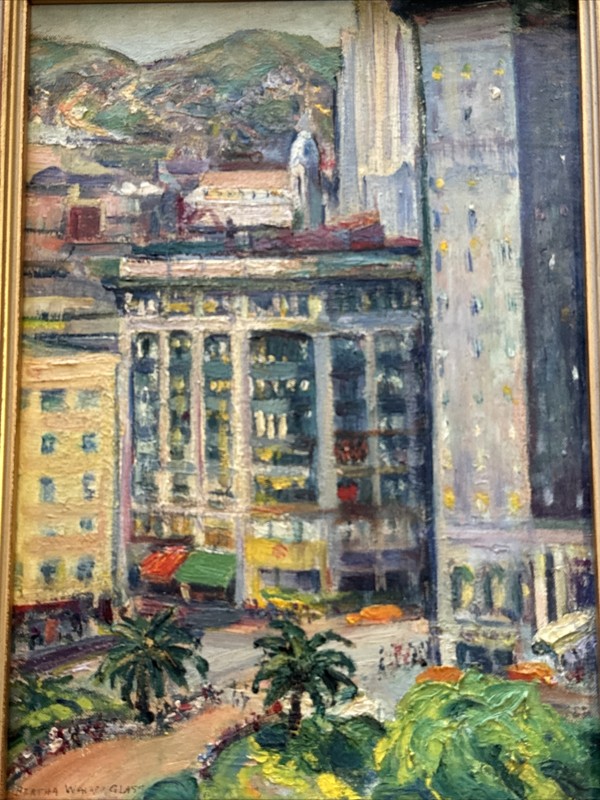 ANTIQUE CALIFORNIA PAINTING BERTHA WALKER GLASS SAN FRANCISCO WPA REGIONALISM gallery
