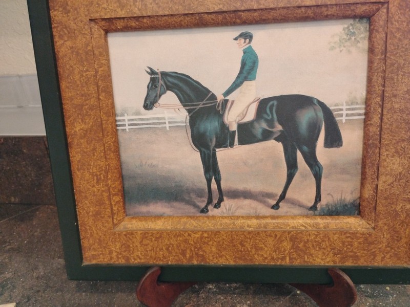Vintage Oil On Board Painting Of Jockey On Horse Circa 1750's INTIALS G H gallery
