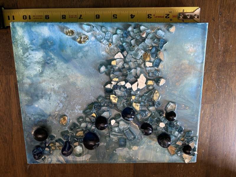 Unique 3D, Mixed Media Resin Geode Painting on Canvas gallery