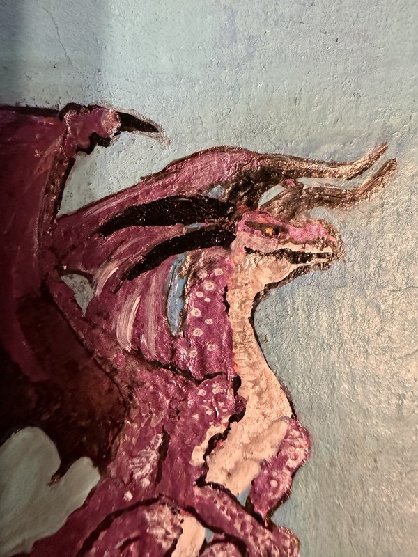 ACEO “Watching” Acrylic And Metallic Painting Of A Dragon By Sheila Lofgreen gallery