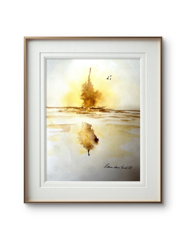 Abstract Reflections 9″x12″Original Acrylic Paper Expressionism Home Decor Art