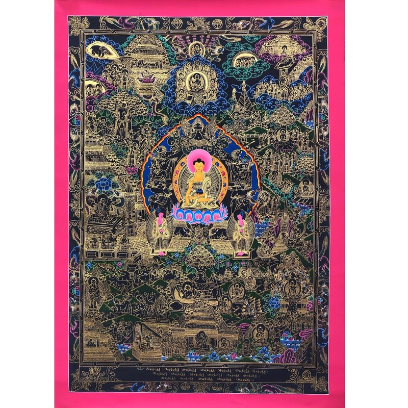 Fine Quality 102cmx73cm Buddha Life Thangka, Buddha Story Thanka