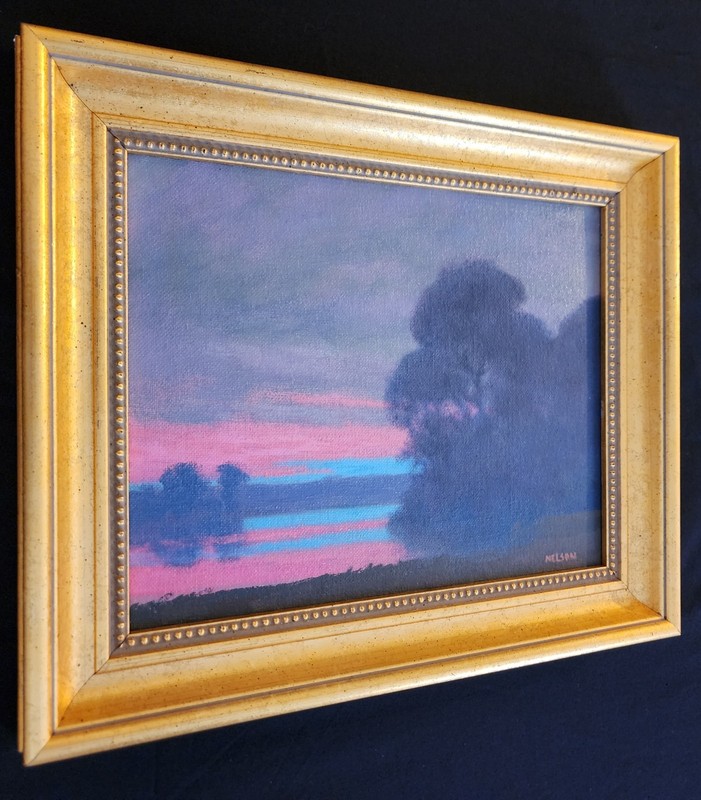 American Southwest Landscape Original Painting Sunset in Beautiful Gold Frame gallery