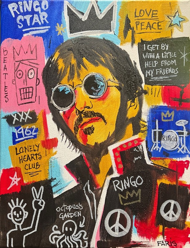 Faris Art-Ringo Star-11x14 Neo Expressionism Original Artwork on Canvas gallery