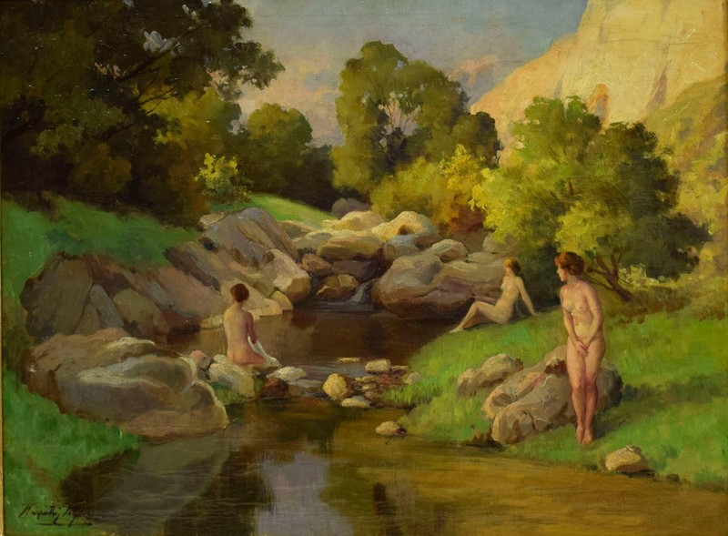 Laszlo KARPATHY (1900–1945) Artprice up to €1400, Three Nude Figures, oil,signed gallery