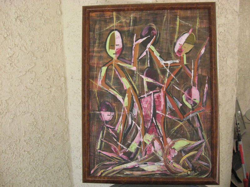 EXPRESSIONISM ABSTRACT FRAMED SIGNED BY THE ARTIST OIL PAINTING gallery
