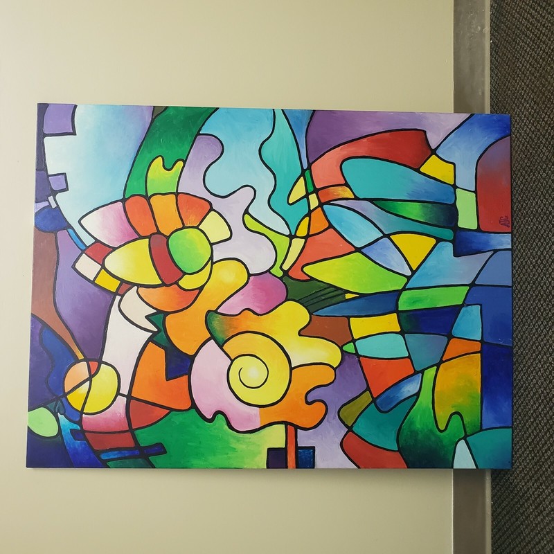 Prism Hand Painted Original Oil Painting by AJC Andrew Abstract colors Rainbow gallery