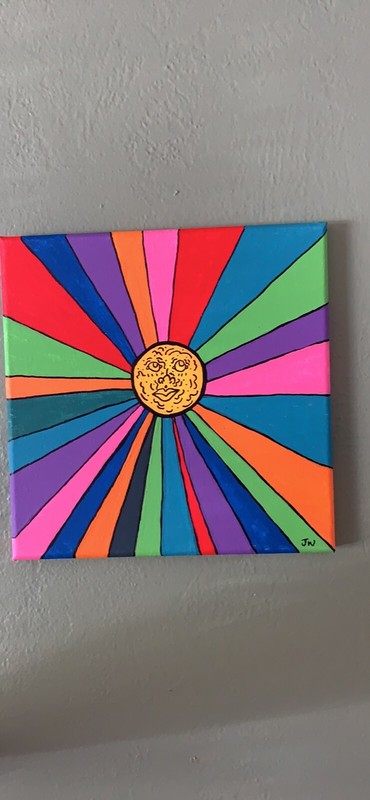 Hand painted 10x10in acrylic on canvas 