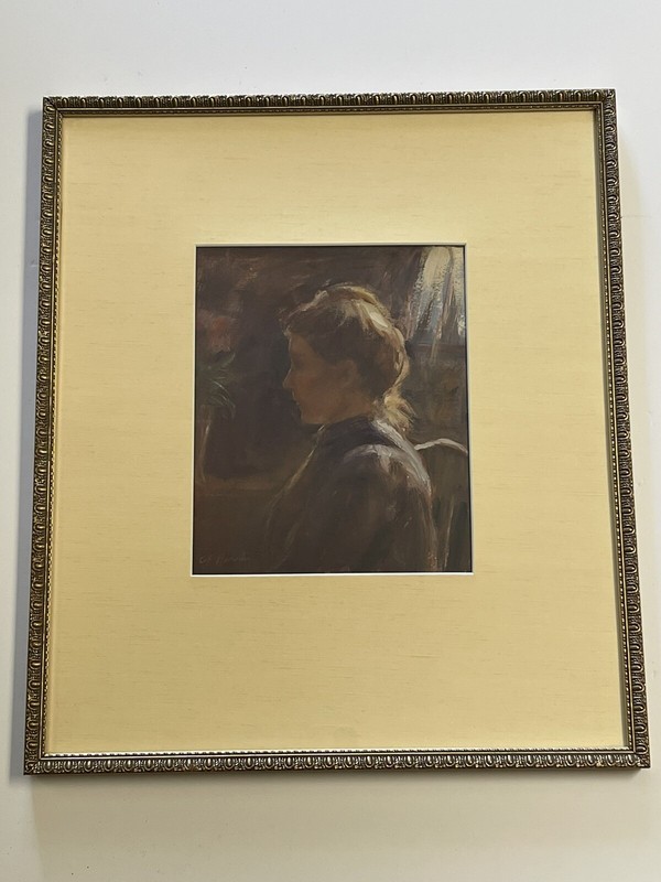 Gregory Frank Harris Oil Painting Portrait Impressionist Pretty Woman Model