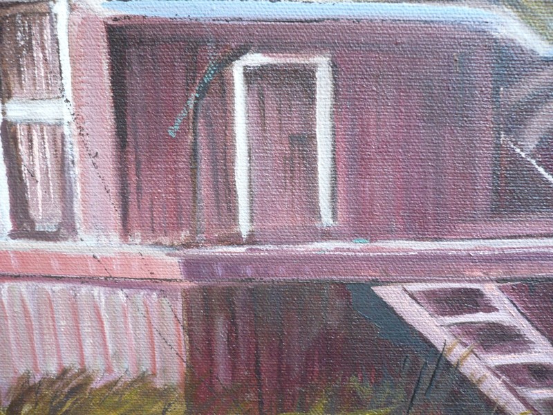 MAKIKO. VINTAGE IMPRESSIONIST PLEIN AIR TRAIN TRACKS OLD TRAIN STATION ABANDONED gallery