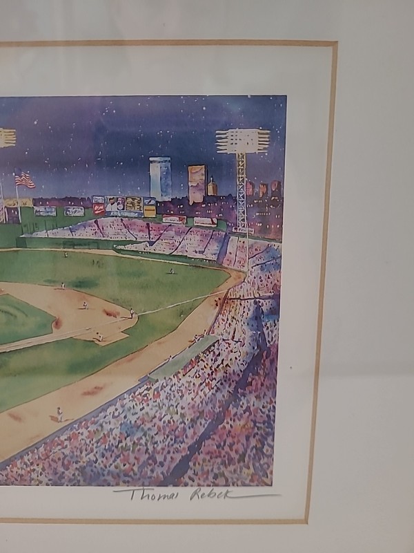Fenway Park Boston Night Game From A Watercolor Thomas Rebek gallery