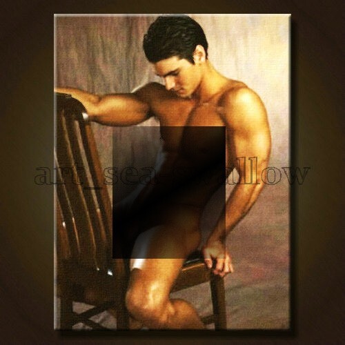 100%hand-painted oil paintings art young male n-ude on canvas 28x20in #068