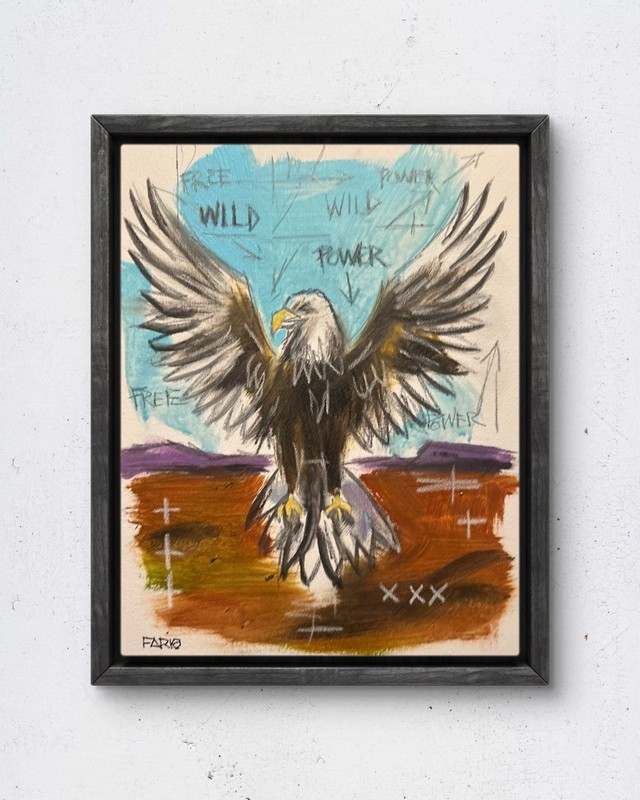 Faris Art-Wild Power Eagle-11×14 Neo Expressionism Original Artwork on Canvas