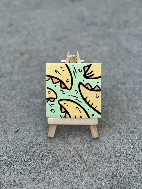 Mini Acrylic Painting Original 3x3 inches Canvas gallery