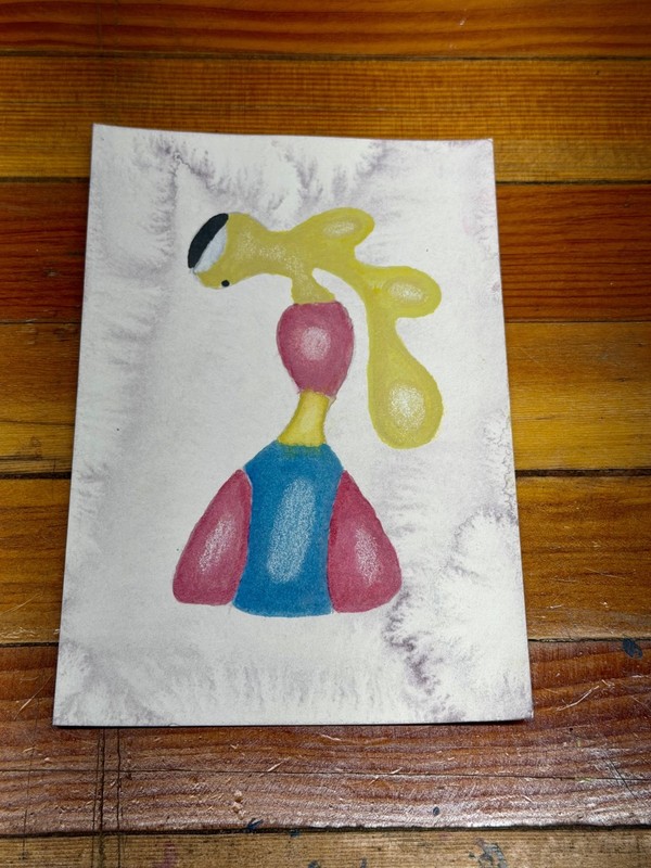 Original Alien Painting Watercolor 4×6 inch Original Painting by Will Lord